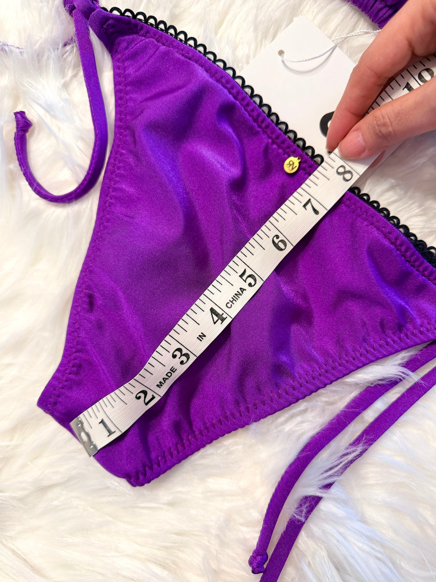 Bright Purple Bikini Set With Lace Details | Small-Medium