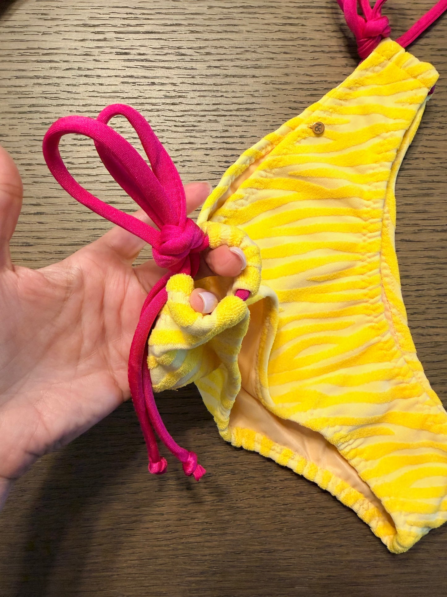Lemon Zebra Cotton 2 pieces Bikini swimsuit | Top S & Bottom XS