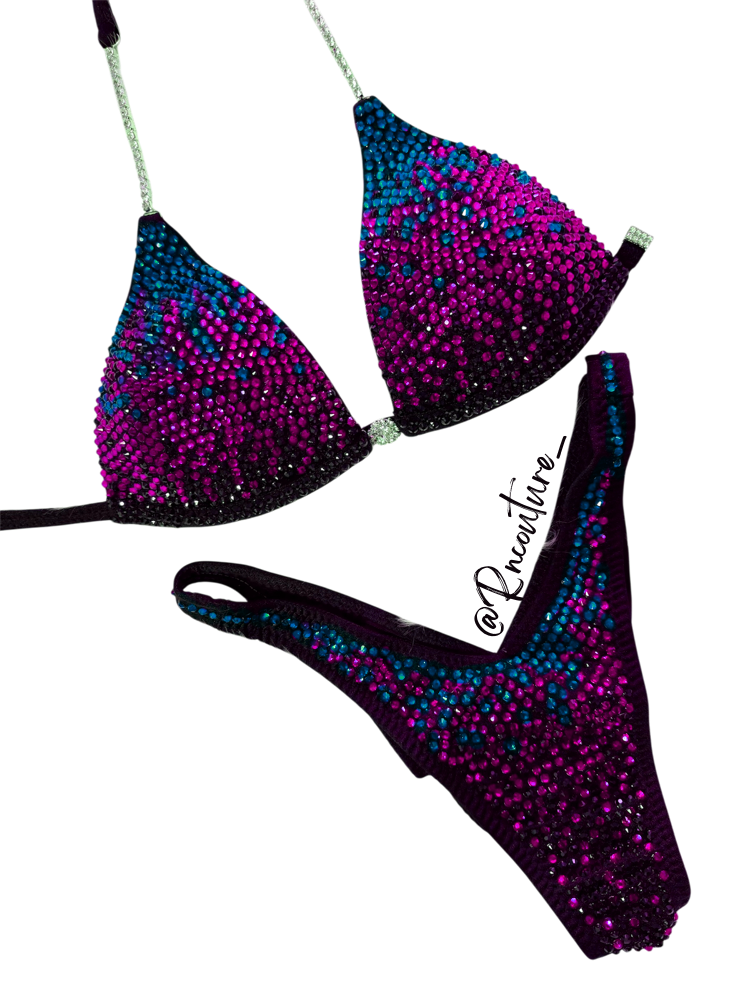 Faded Magenta Peacock Competition Bikini