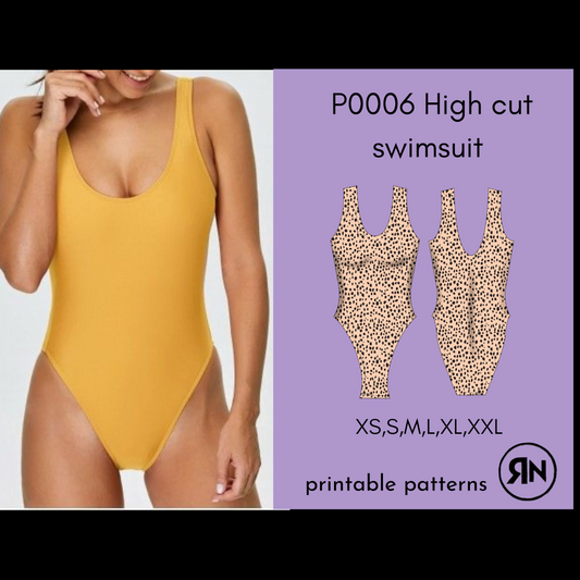 P0006 High cut swimsuit pattern
