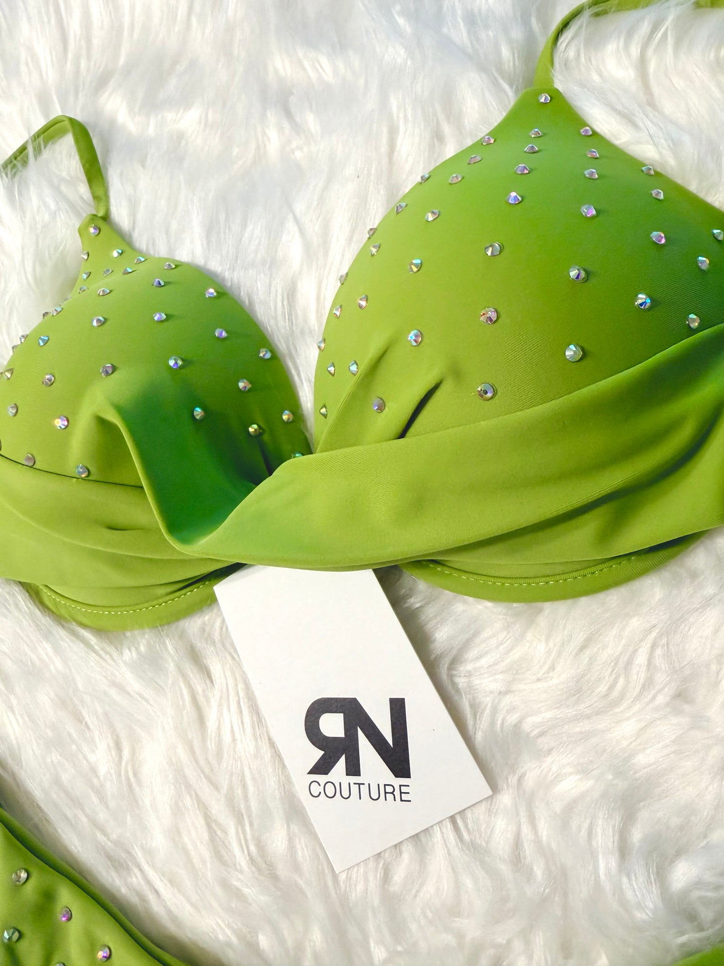 Crystal Swimsuit Set | Lime Green
