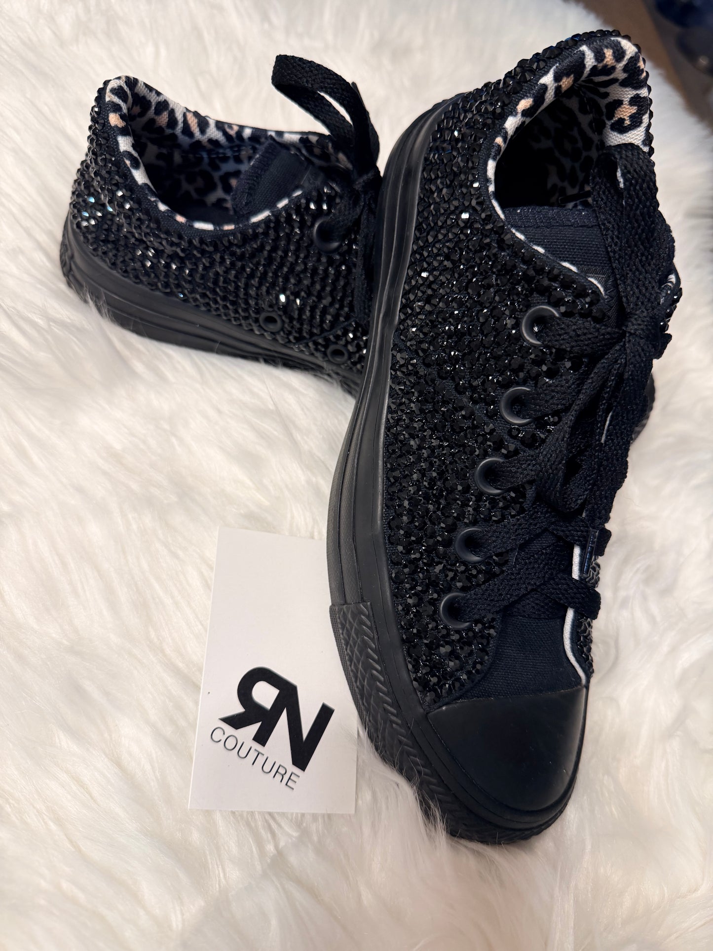 MADE TO ORDER | Bedazzled Low Top Trainers Converse
