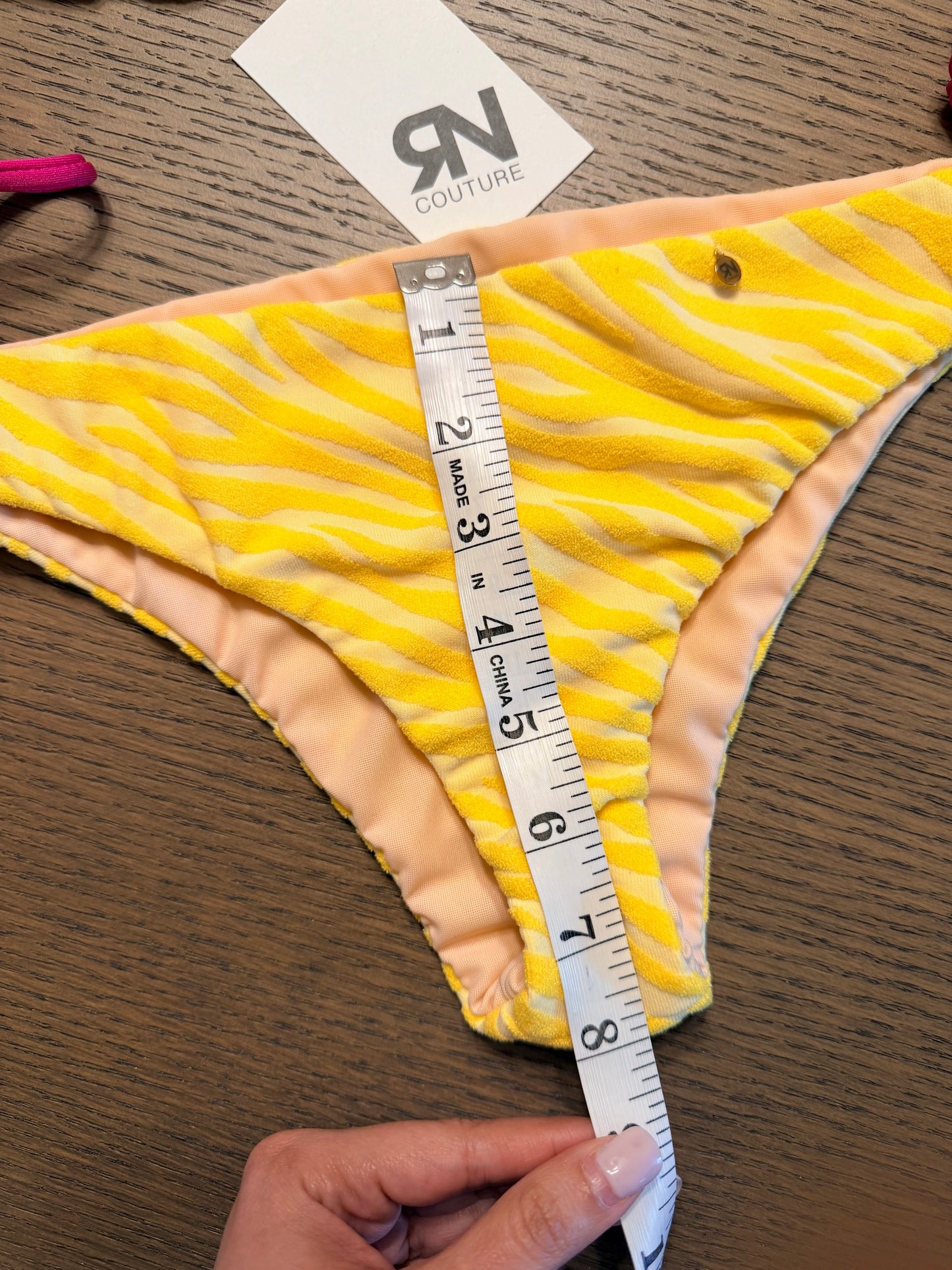 Lemon Zebra Cotton 2 pieces Bikini swimsuit | Top S & Bottom XS