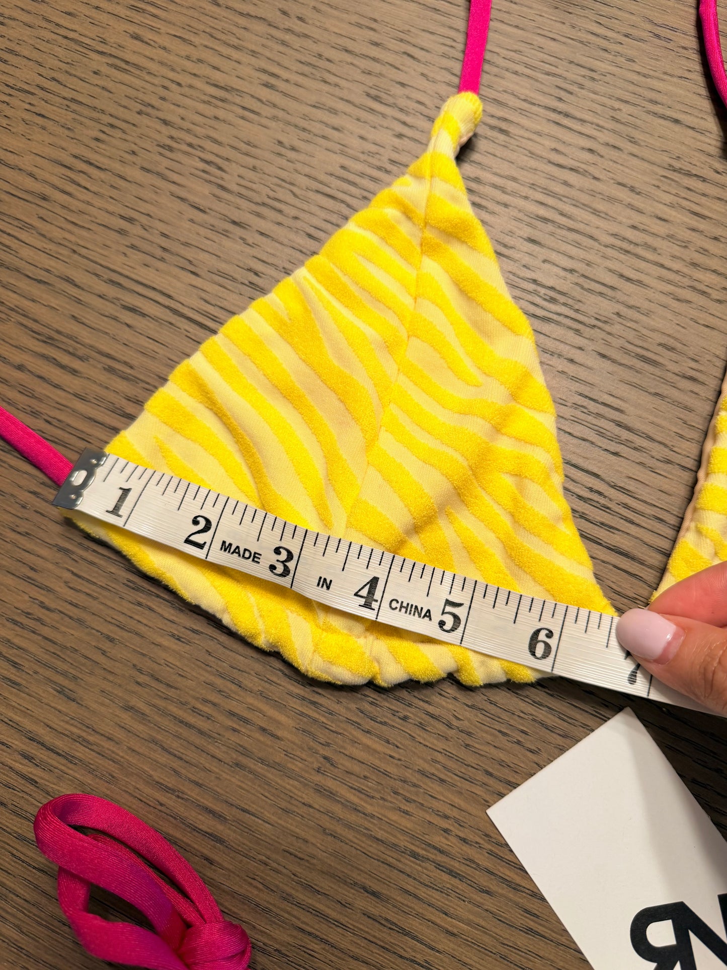 Lemon Zebra Cotton 2 pieces Thong swimsuit | Top S & Bottom XS
