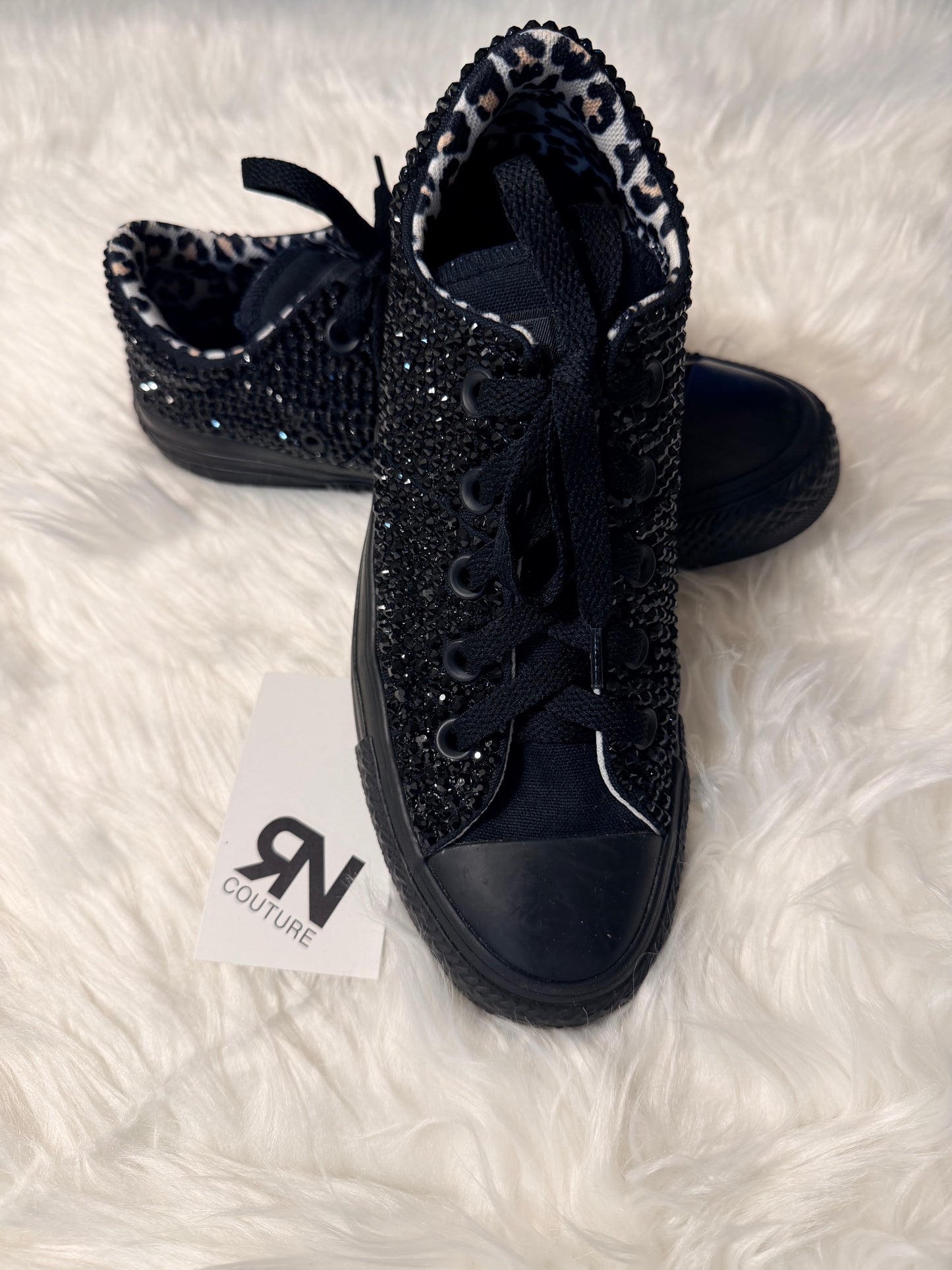 MADE TO ORDER | Bedazzled Low Top Trainers Converse