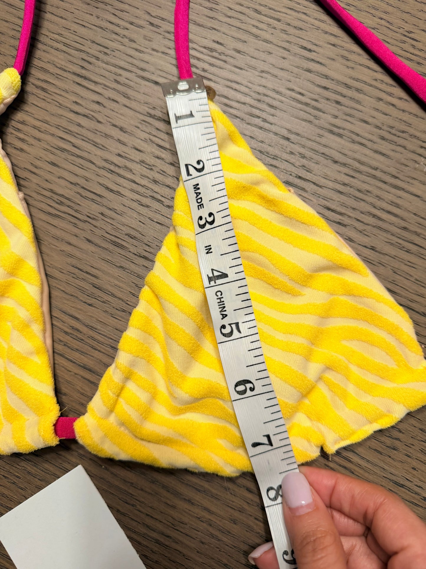 Lemon Zebra Cotton 2 pieces Thong swimsuit | Top S & Bottom XS