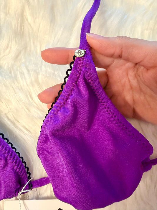 Bright Purple Bikini Set With Lace Details | Small-Medium