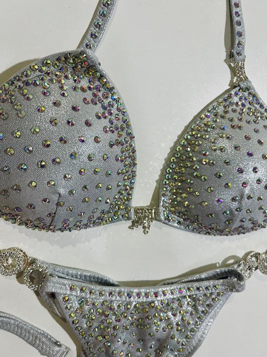 GleamRush Silver Competition Bikini