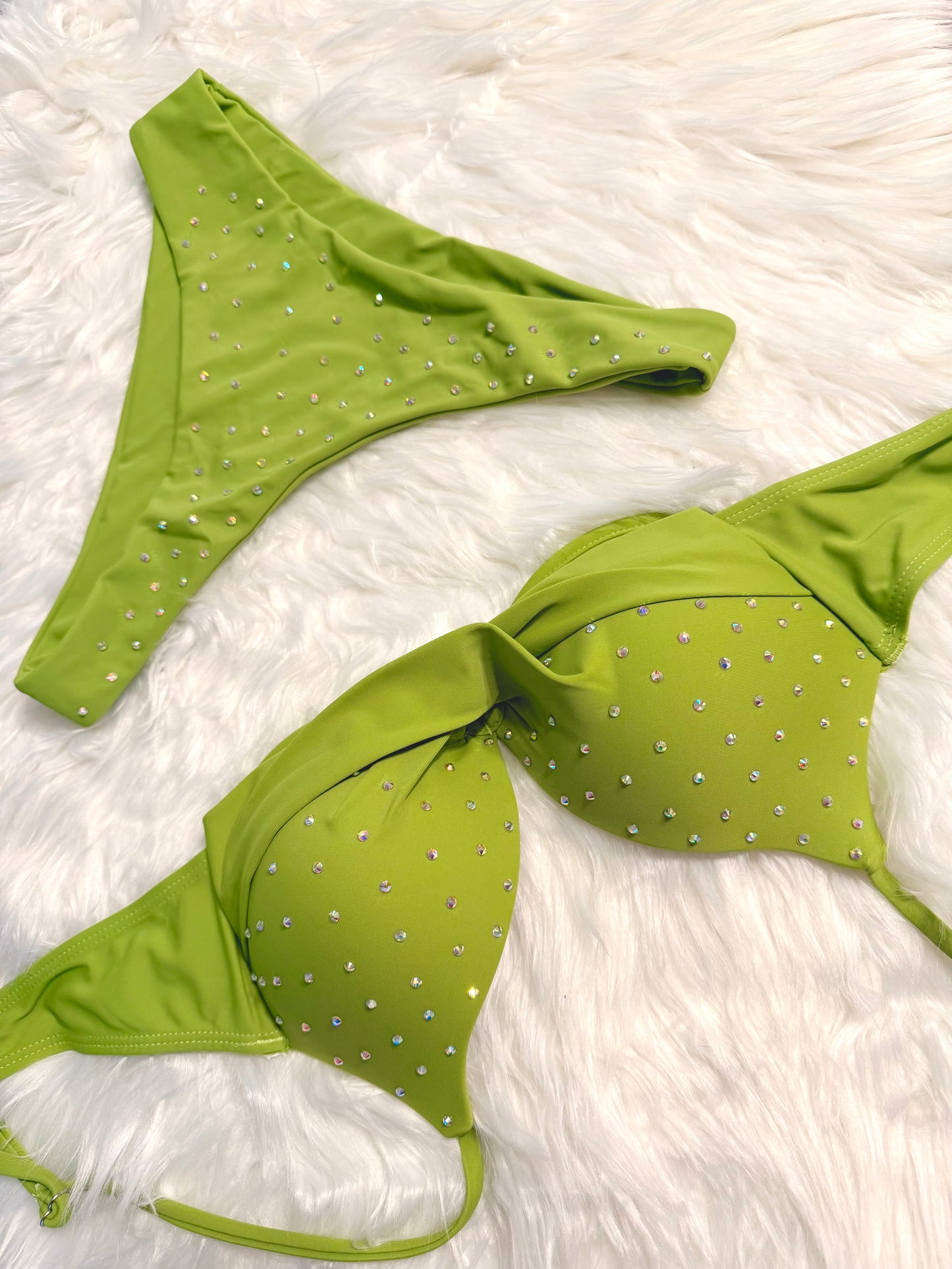 Crystal Swimsuit Set | Lime Green