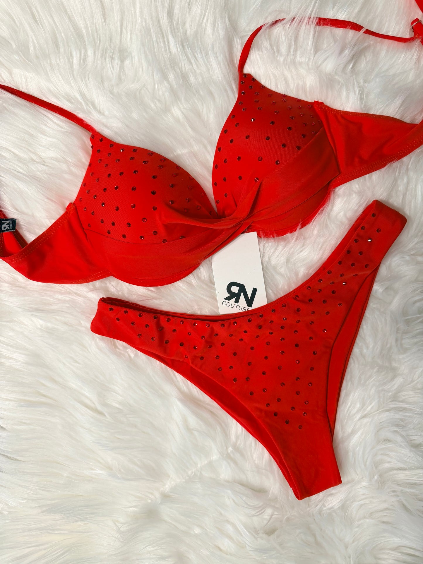 Crystal Swimsuit Set | Ruby Red