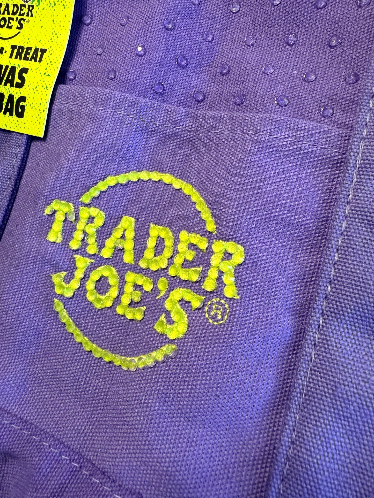 Bling Trader Joes Mini Tote | Black & Purple