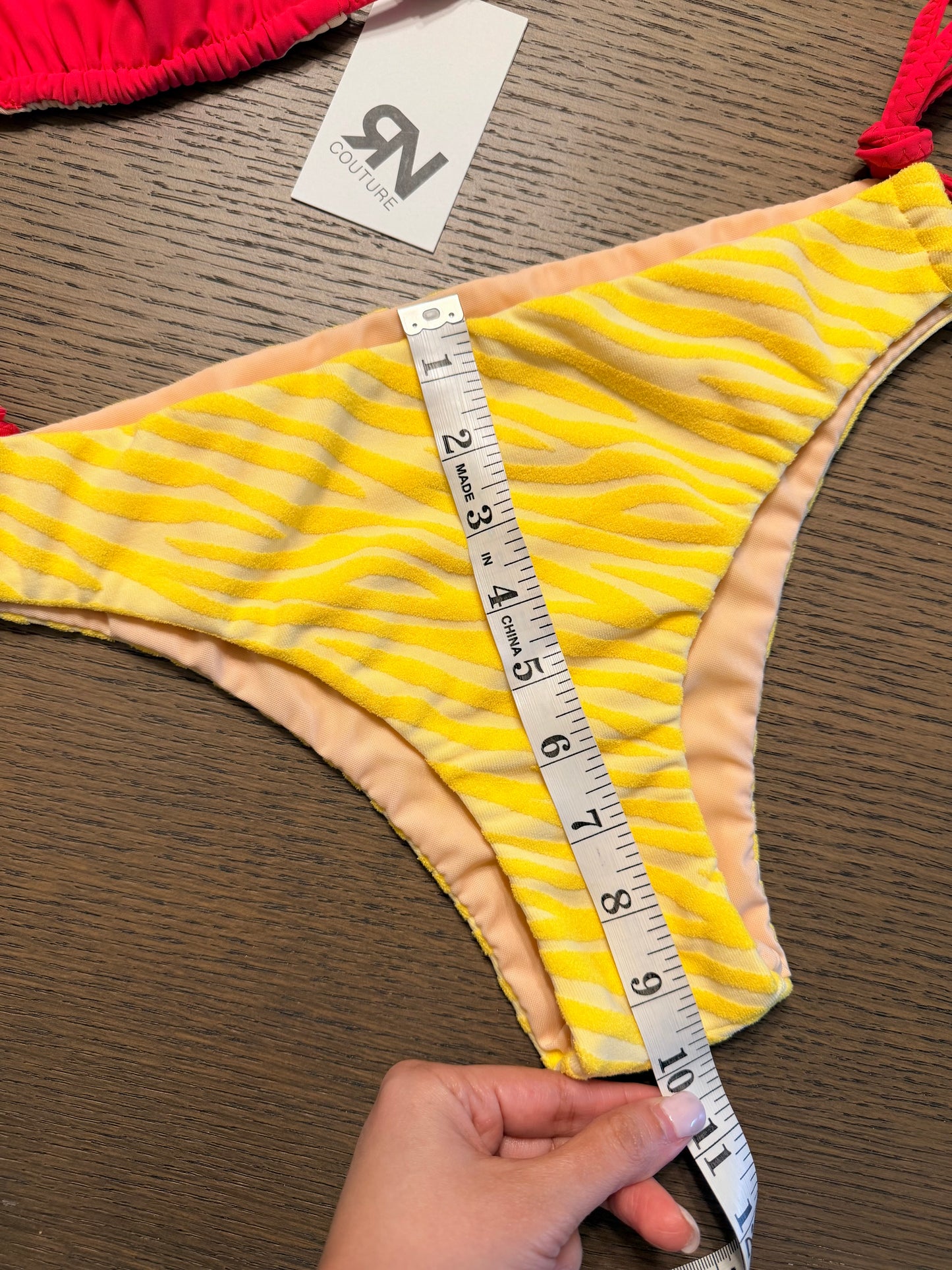 Lemon Zebra Cotton 2 pieces swimsuits | Top L & Bottom M