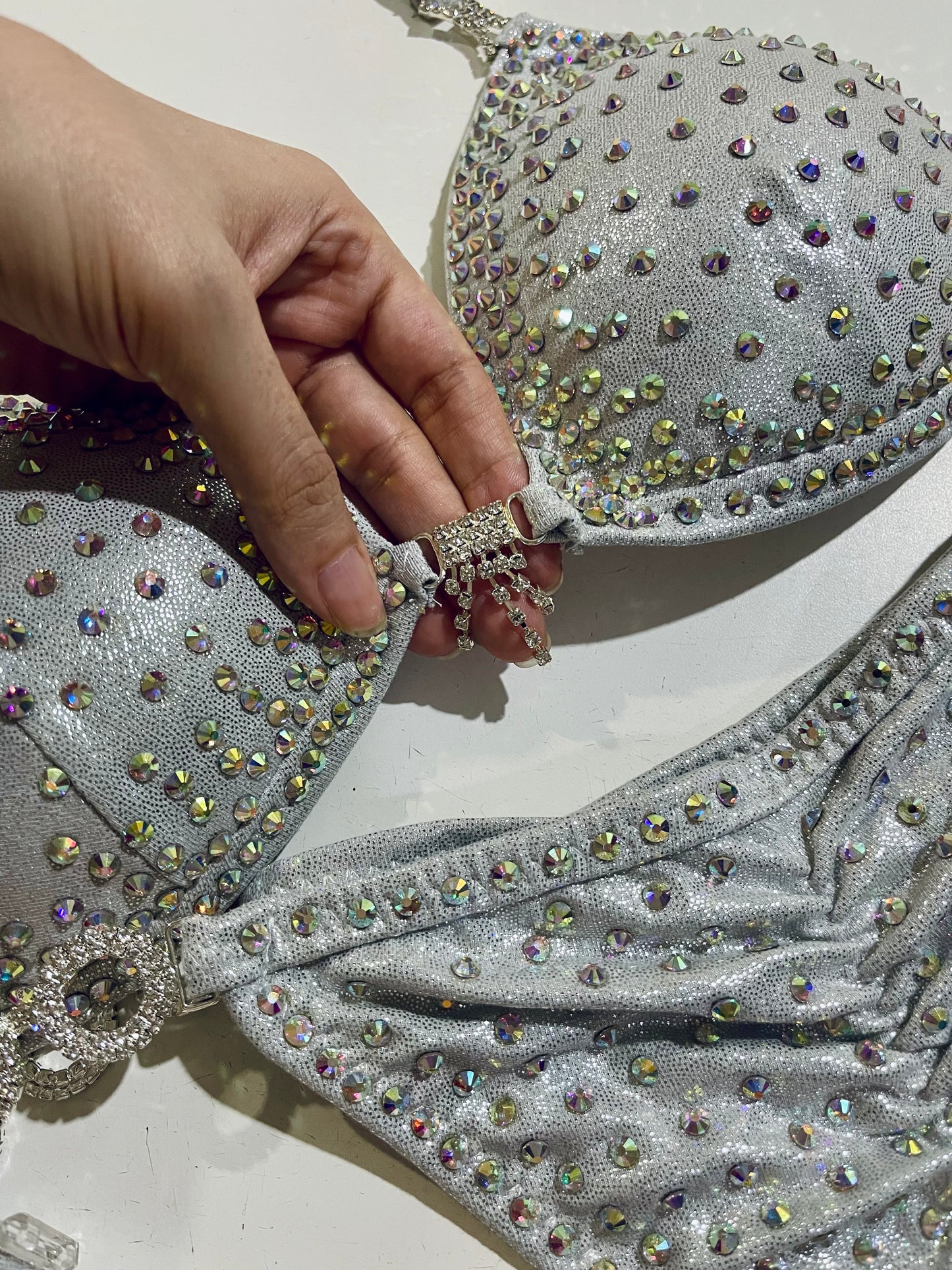 GleamRush Silver Competition Bikini