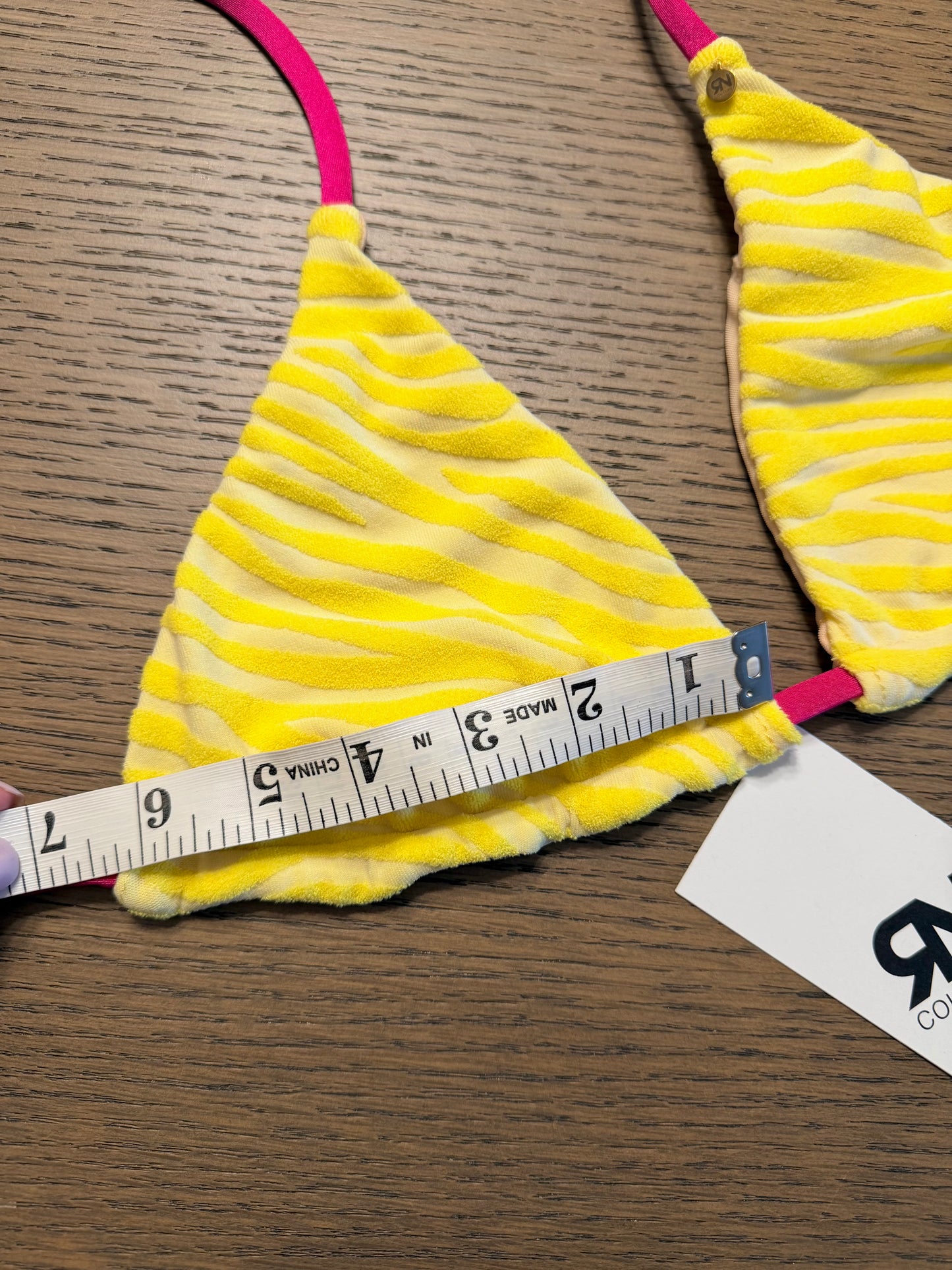 Lemon Zebra Cotton 2 pieces Bikini swimsuit | Top S & Bottom XS