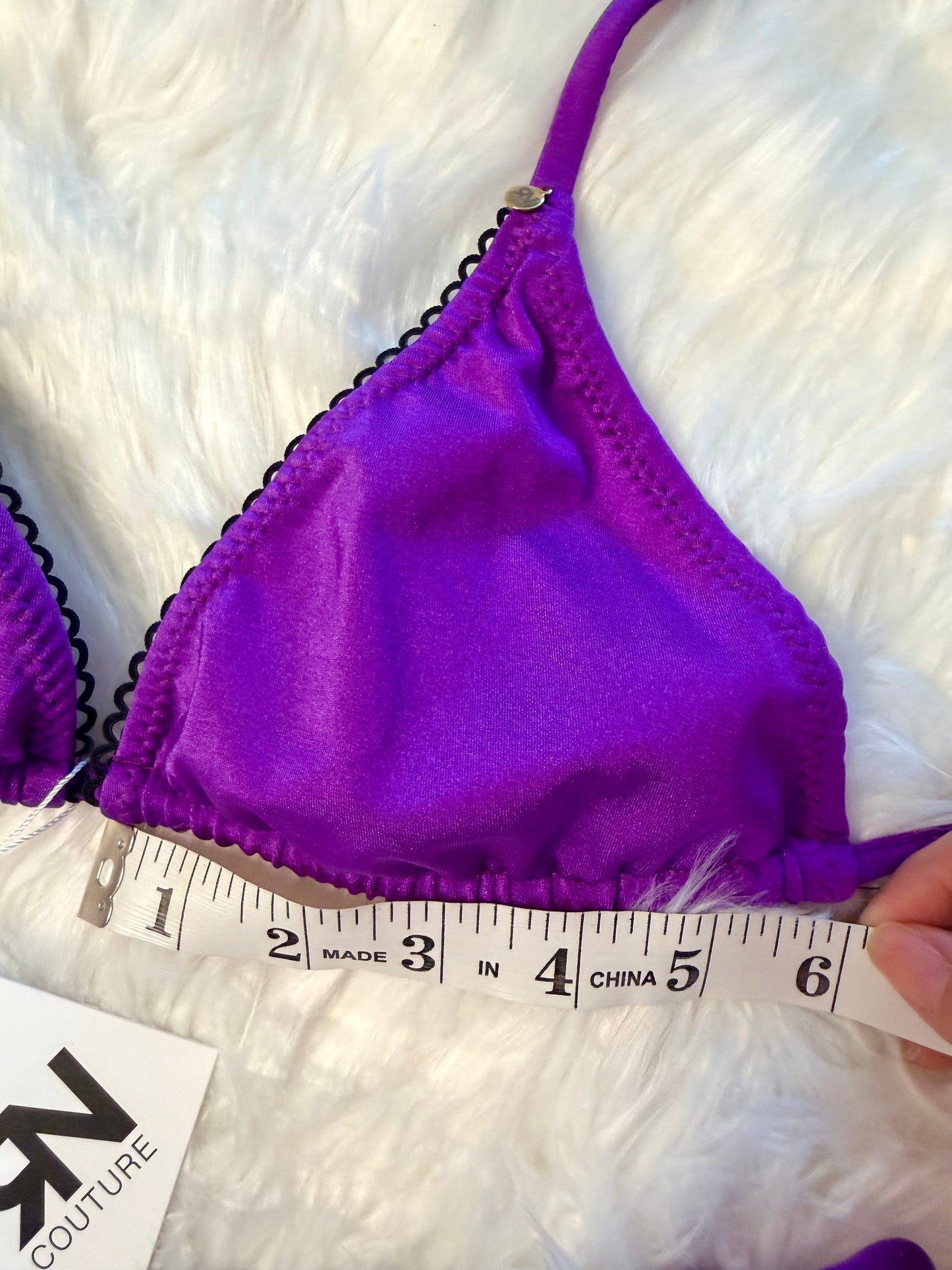 Bright Purple Bikini Set With Lace Details | Small-Medium