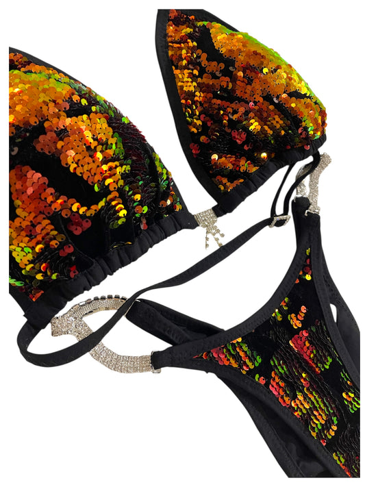 Essential Glam Ginger Noir velvet | Competition Bikini Fitness & wellness
