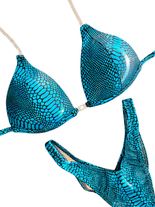 Turquoise Python Essential Glam | Competition Bikini Fitness