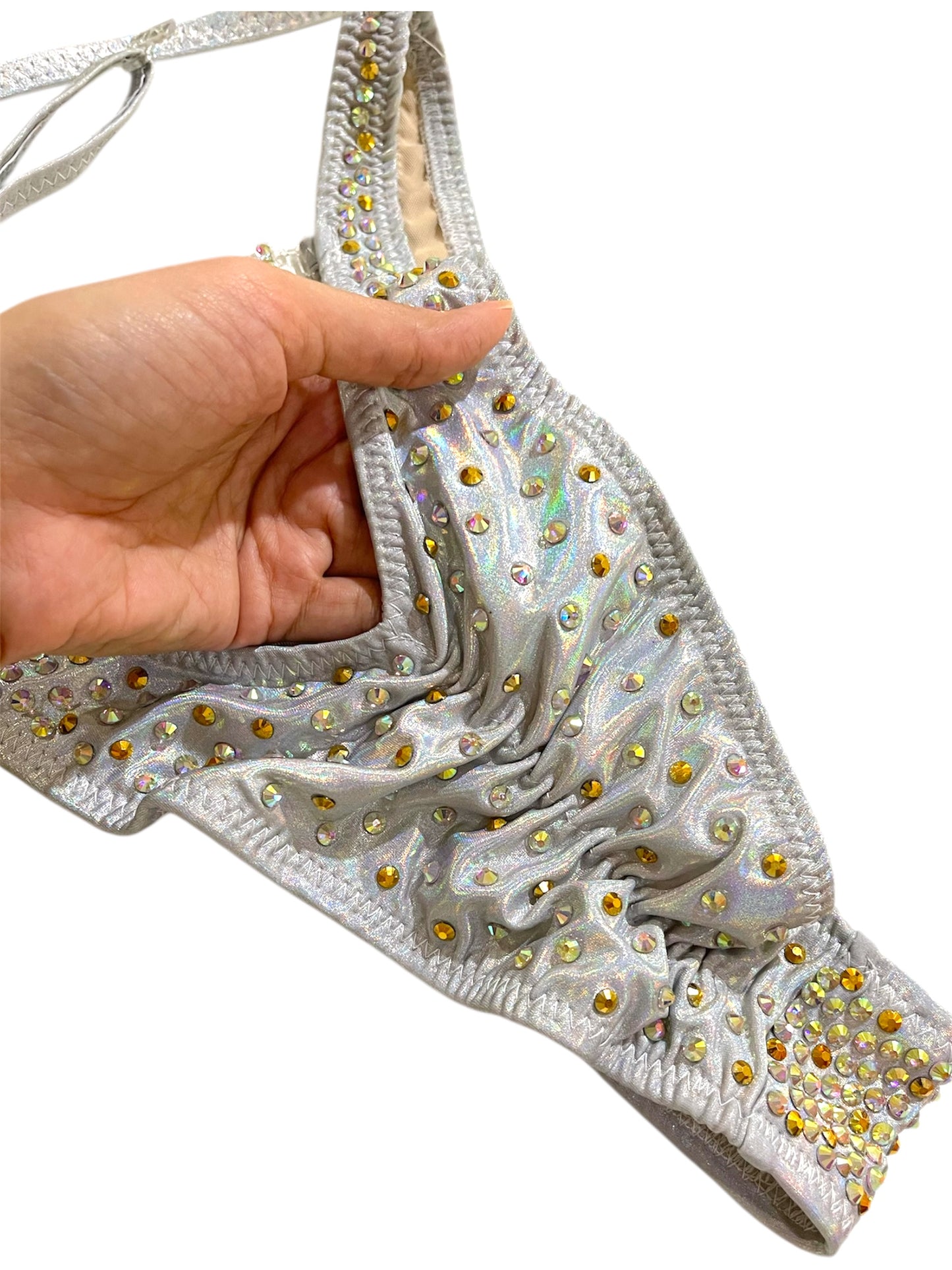 Gemflare Silver Holographic Competition Bikini