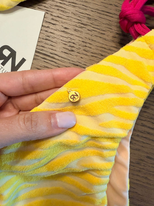 Lemon Zebra Cotton 2 pieces Bikini swimsuit | Top M & Bottom S