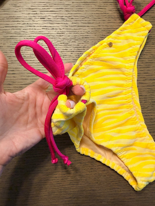 Lemon Zebra Cotton 2 pieces swimsuits | Top L & Bottom M