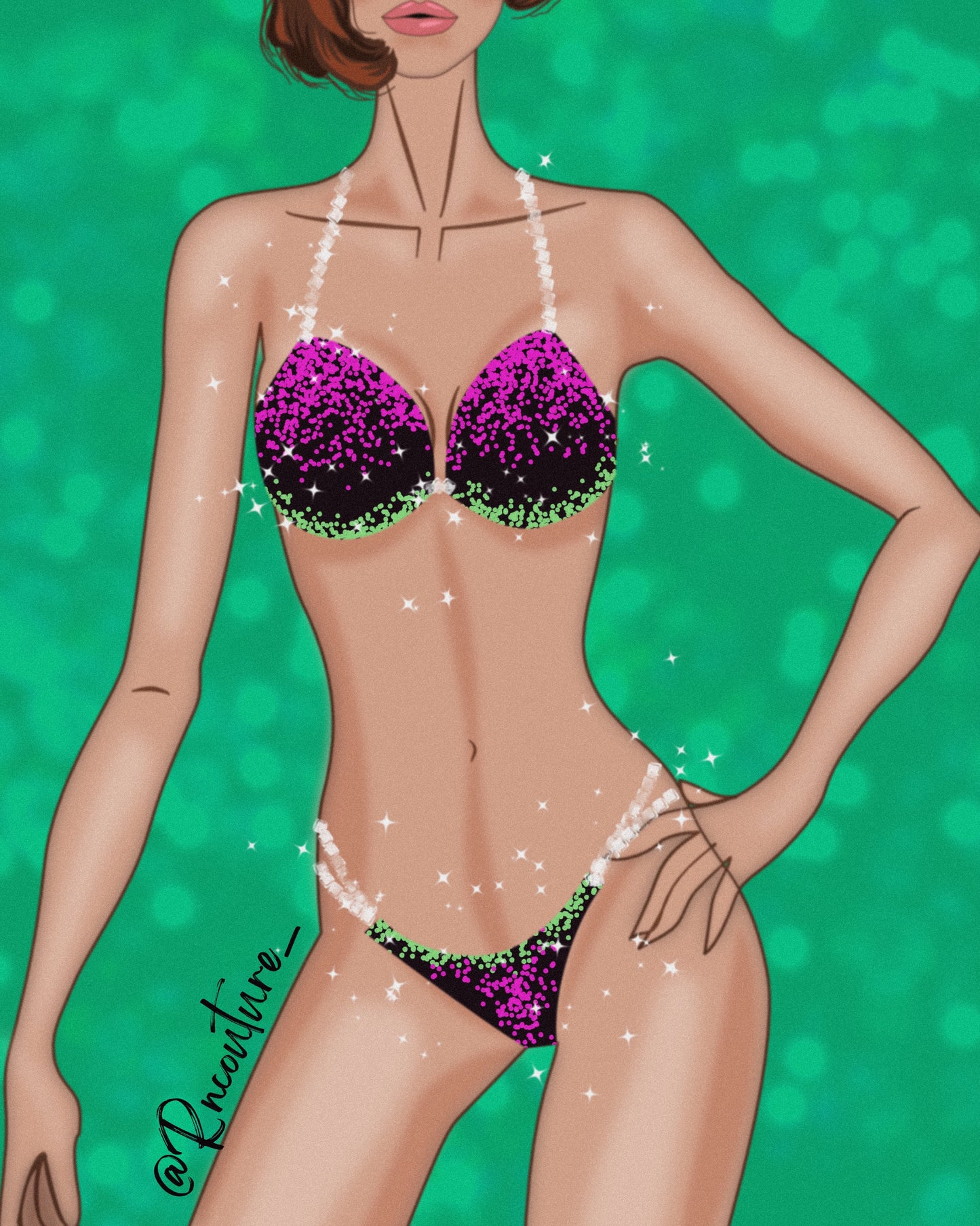 Neon Butterfly Competition Bikini Fitness | Procut