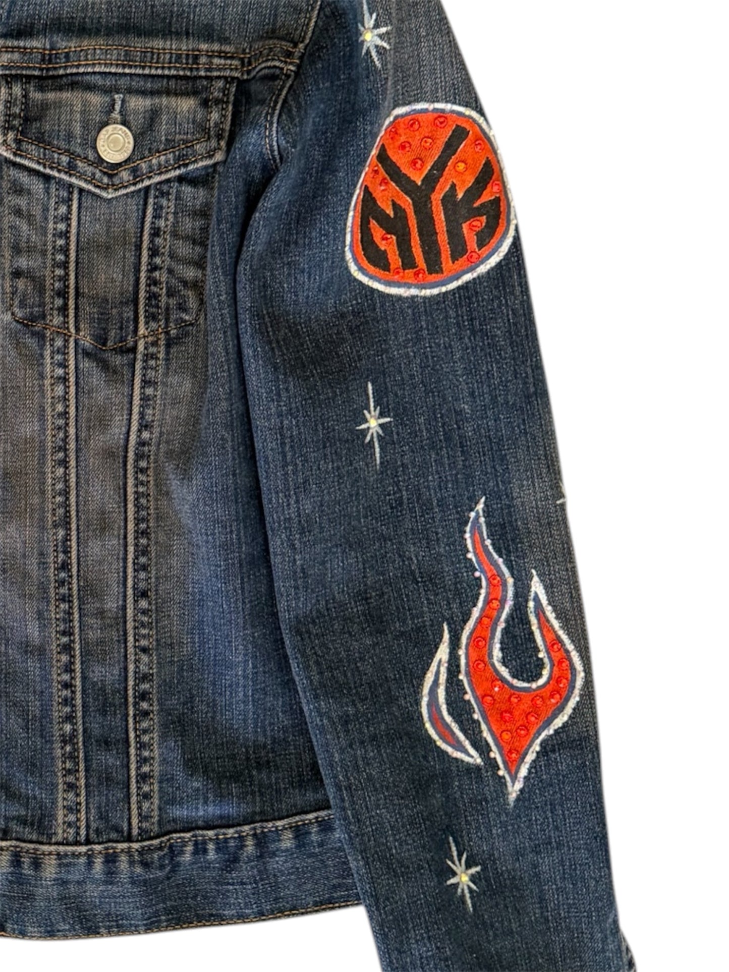 Hand painted Baseball Team Trucker Jacket