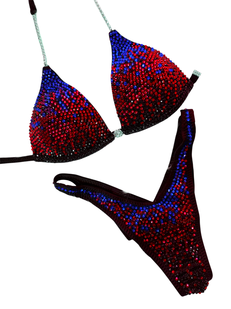 Faded Red-Blue Competition Bikini