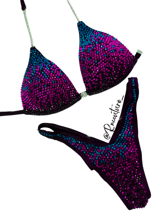 Faded Magenta Peacock Competition Bikini
