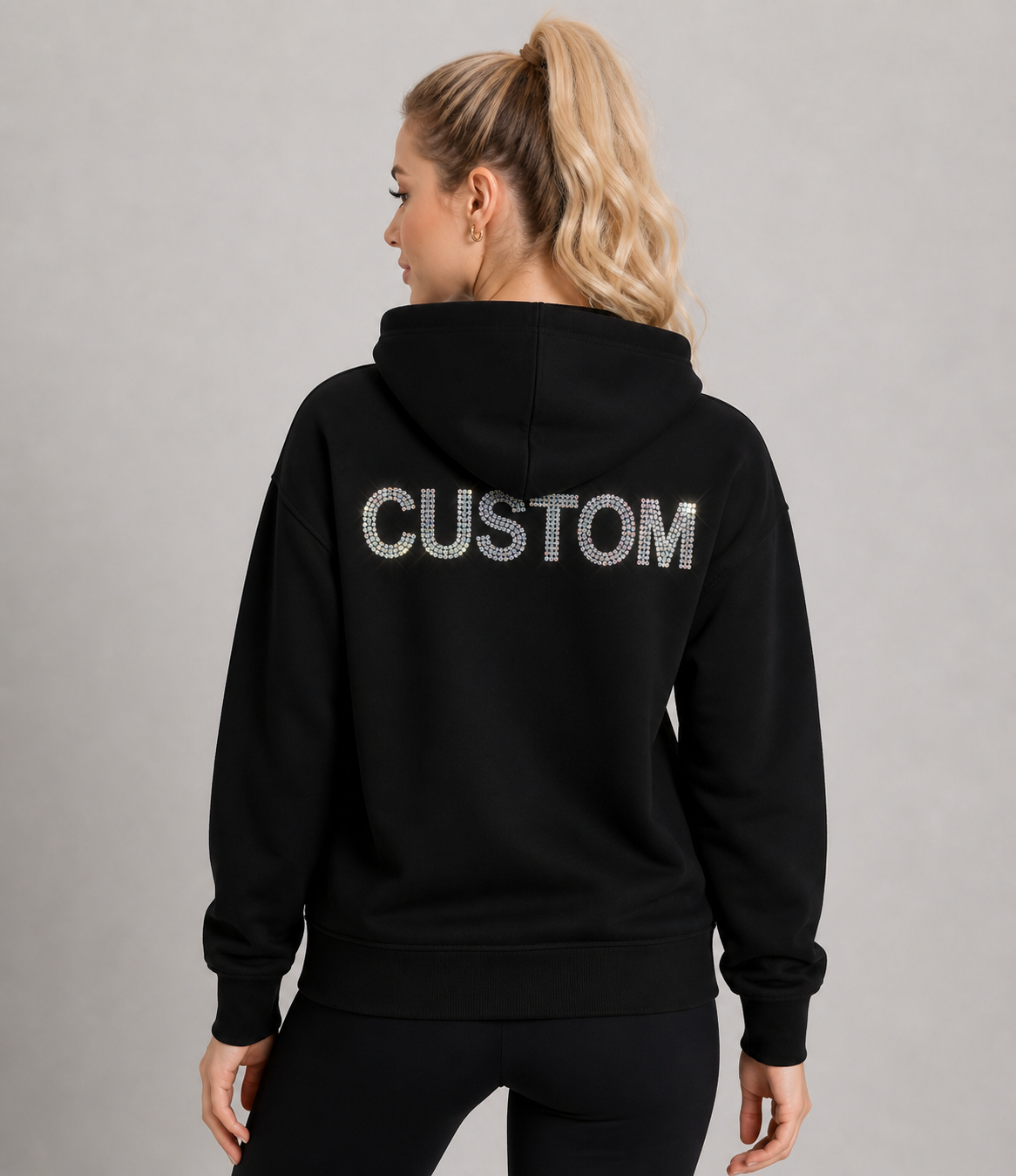 Crystal Custom Name Unisex Zip-up hoodie
